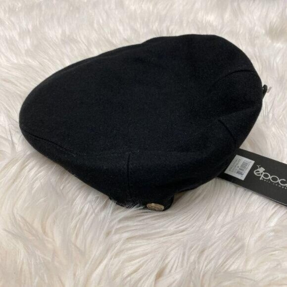 Other - Black Wool Cabbie Hat